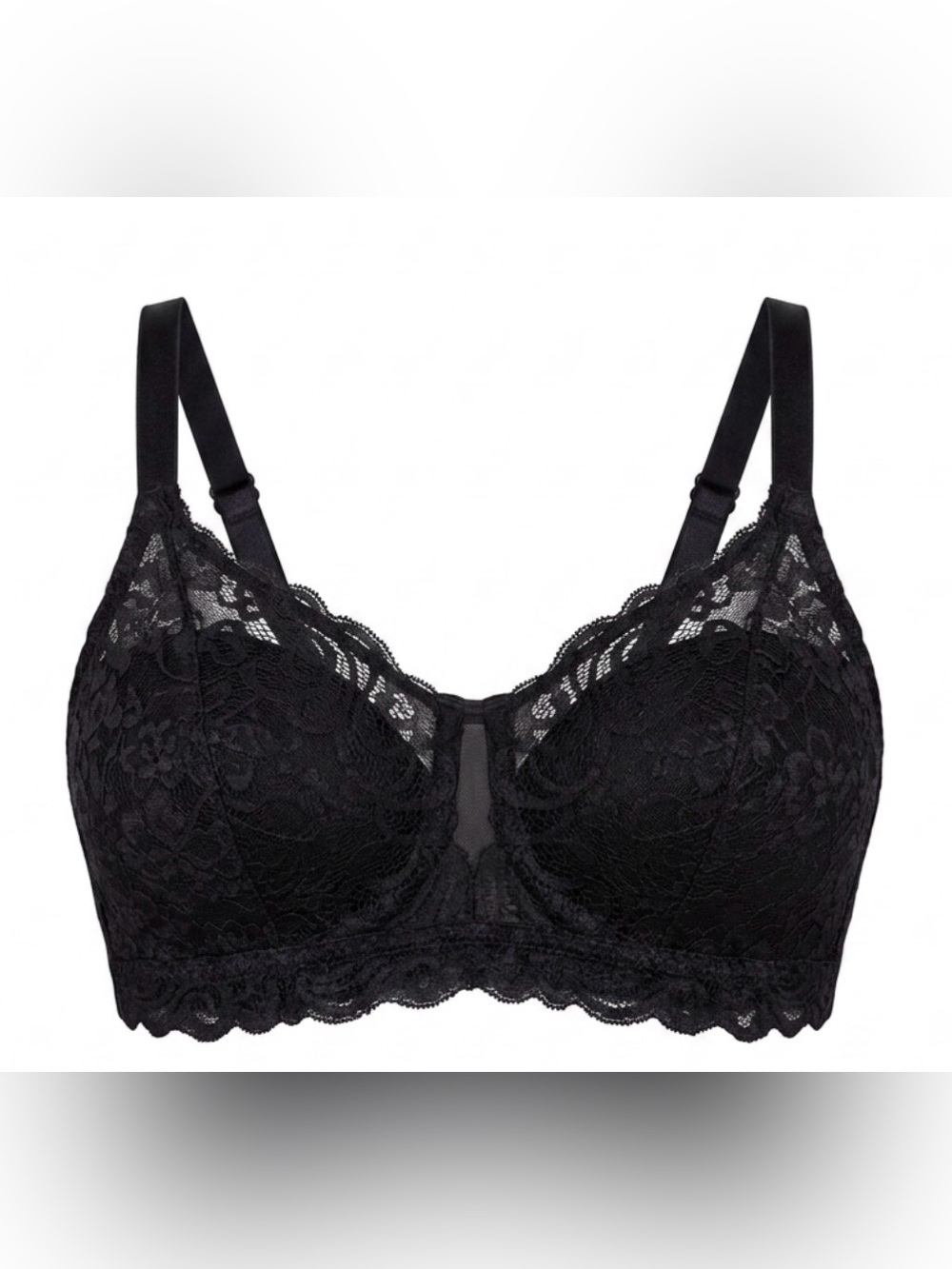 Bali Black Lace Underwire Bra with Adjustable Straps. Sz M